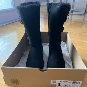 UGG Bailey Button Triplet Tall Black Boot Size 6 Brand New with Box